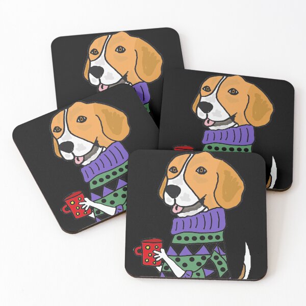 Item preview, Funny Beagle Hound Dog Drinking Coffee Cartoon designed and sold by Nature's Fancy.