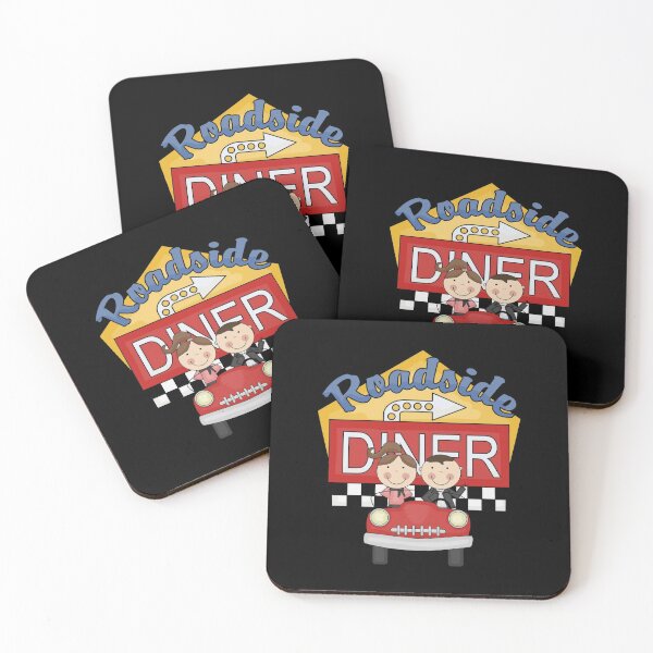 Retro 1950's Roadside Diner Coasters (Set of 4)