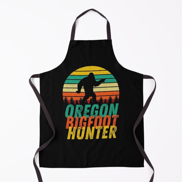 Item preview, Oregon Bigfoot Hunter Sasquatch Retro Sunset Forest Yeti Cryptid designed and sold by RKSDesigns.