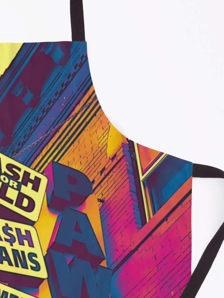 Alternate view of Cash for Gold - Bay Ridge Brooklyn Neon Pop Art - Urban Photography Apron