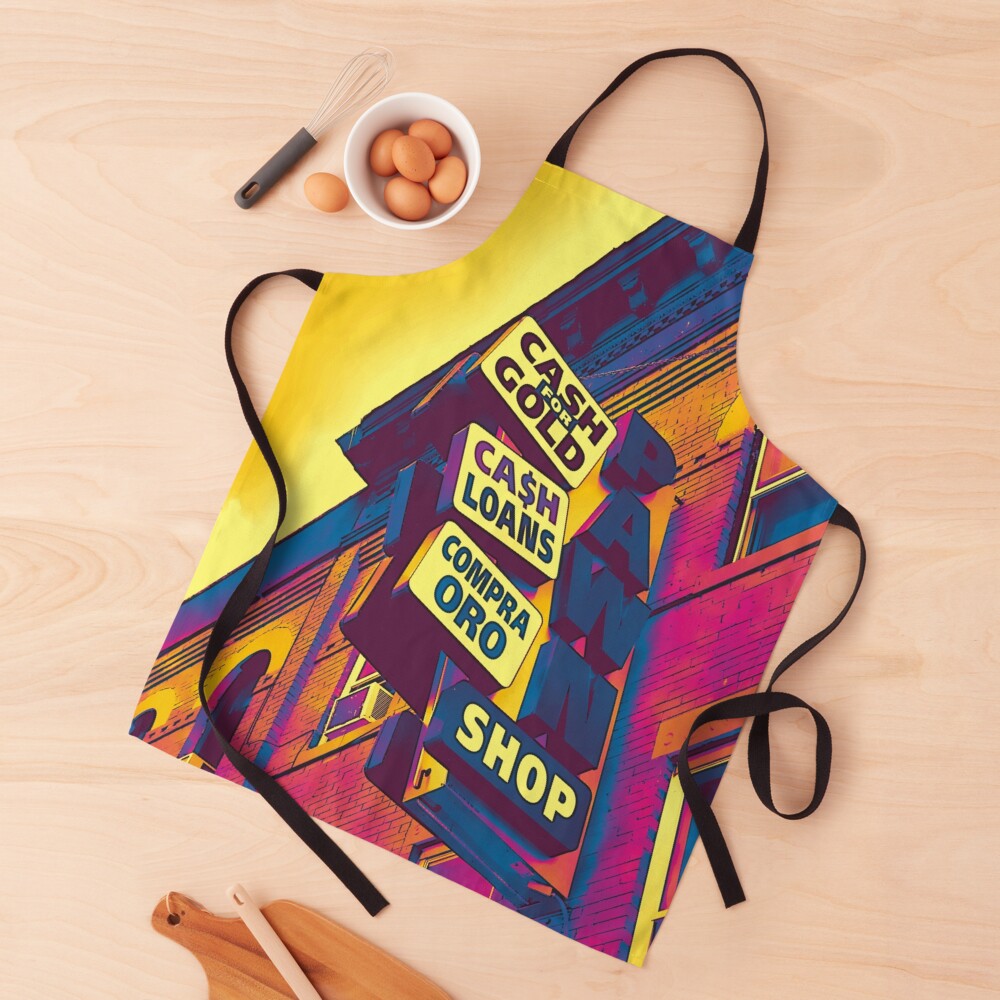 Cash for Gold - Bay Ridge Brooklyn Neon Pop Art - Urban Photography Apron