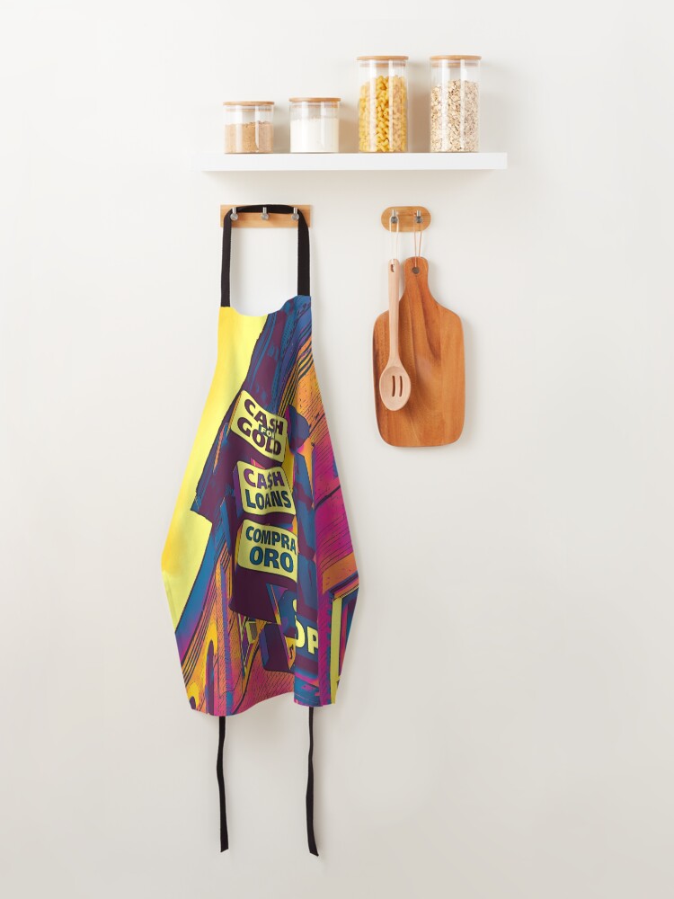 Alternate view of Cash for Gold - Bay Ridge Brooklyn Neon Pop Art - Urban Photography Apron