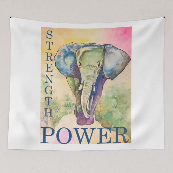 Item preview, The Psychedelic Elephant with vibrant colors, POWER and Strength. designed and sold by CarolineDenaro.