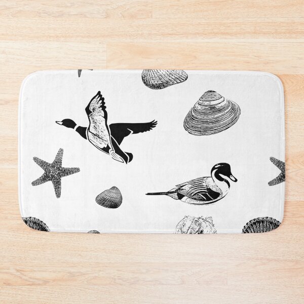 Item preview, Shells and Ducks Pattern in Black and White designed and sold by DeAnna Hickman.