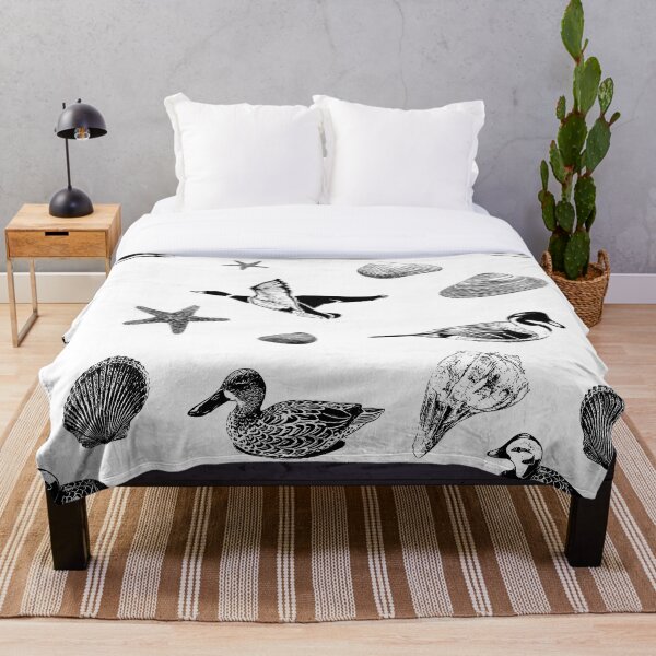 Item preview, Shells and Ducks Pattern in Black and White designed and sold by DeAnna Hickman.
