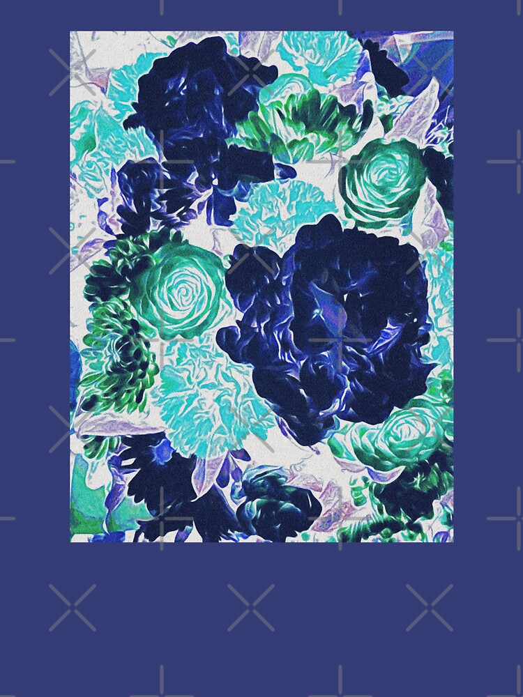 Thumbnail 7 of 7, Classic T-Shirt, Bouquet in Blue - Floral Art - Flower Lovers Gift designed and sold by OneDayArt.