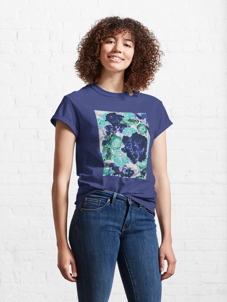 Thumbnail 4 of 7, Classic T-Shirt, Bouquet in Blue - Floral Art - Flower Lovers Gift designed and sold by OneDayArt.