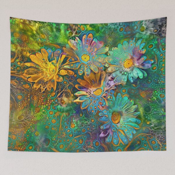 Item preview, Flower abstract digital painting designed and sold by blackhalt.