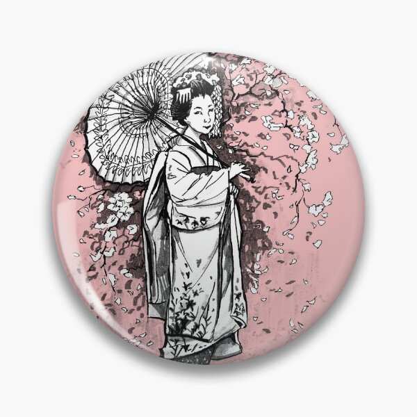 Item preview, Geisha with Falling Flowers designed and sold by FirTreeDesigns.