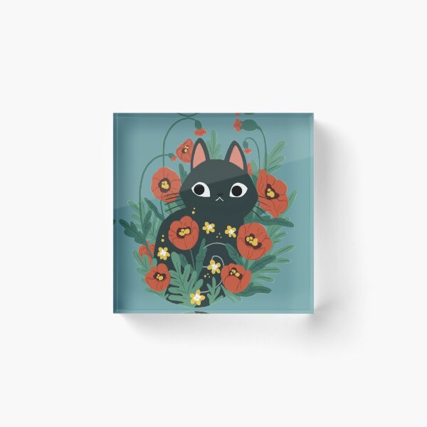 Item preview, Cat in Poppy Flowers  designed and sold by michelledraws.