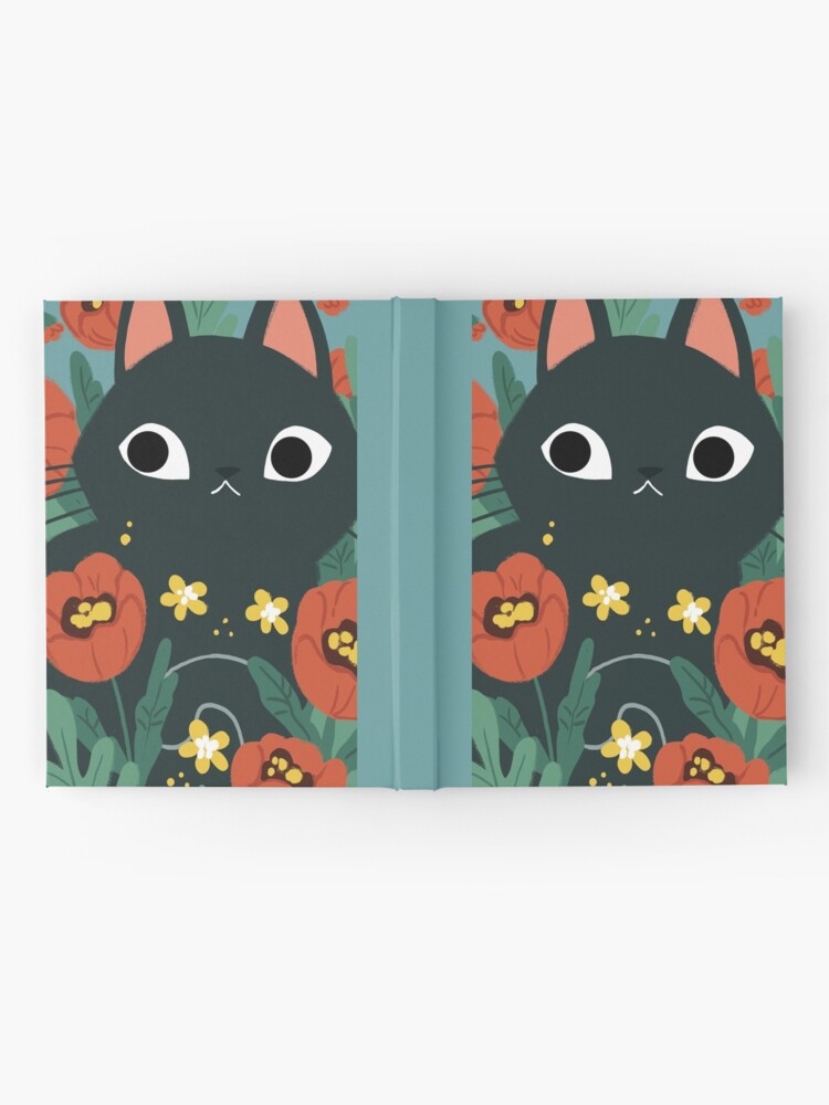 Alternate view of Cat in Poppy Flowers Hardcover Journal