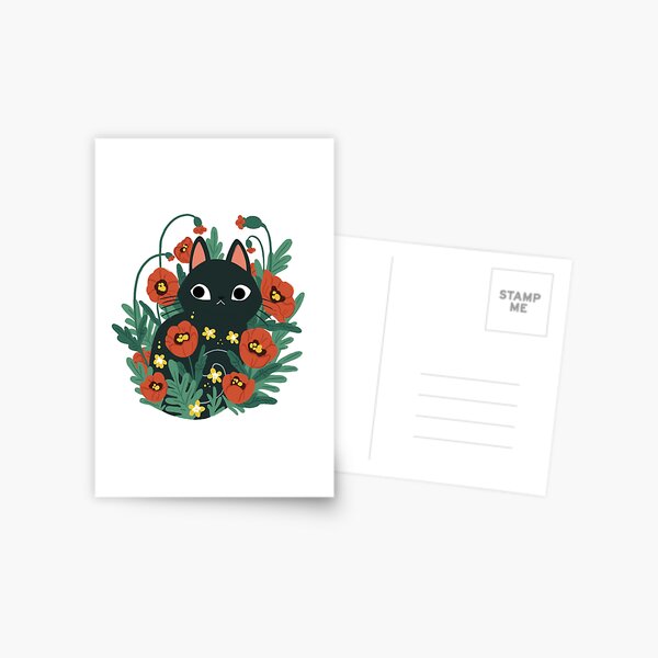 Item preview, Cat in Poppy Flowers  designed and sold by michelledraws.
