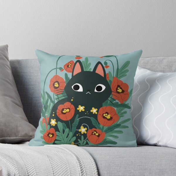 Item preview, Cat in Poppy Flowers  designed and sold by michelledraws.