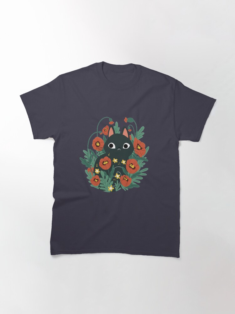 Alternate view of Cat in Poppy Flowers Classic T-Shirt
