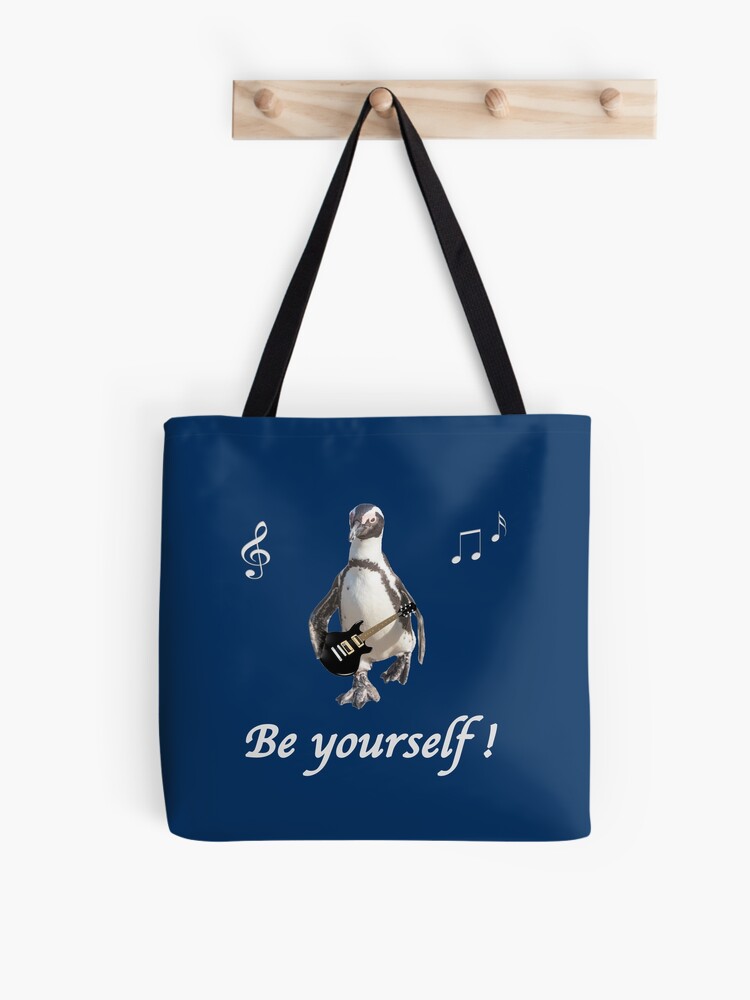 Thumbnail 1 von 2, Stofftasche, Geschenkidee lustiger, cooler Pinguin Musik designt und verkauft von Igelchen.
