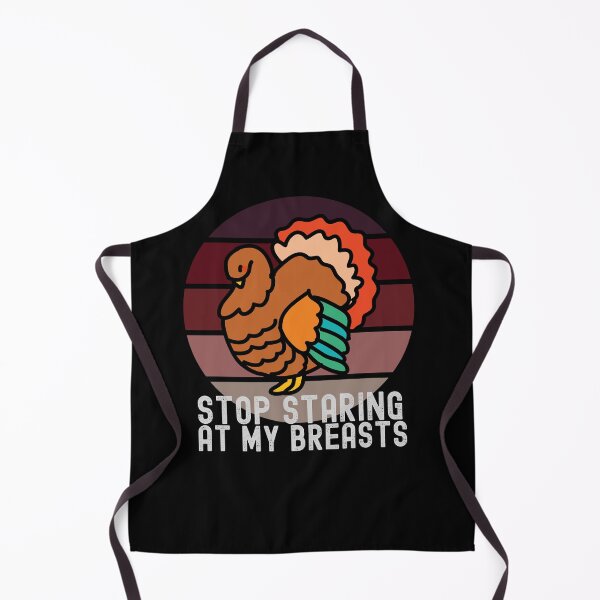 Item preview, Stop Staring At My Breasts Blushing Turkey Thanksgiving Funny Retro Sunset Style designed and sold by RKSDesigns.