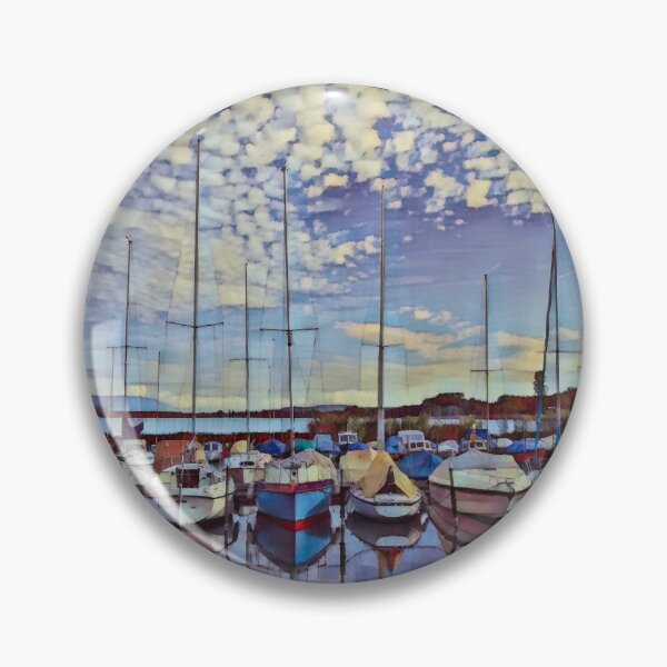 Item preview, Painting Oil painting Colored Lake Neuchâtel with sailing boats designed and sold by seunglee.
