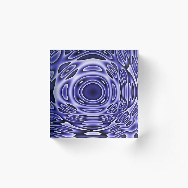 Psychodelia Purple Black and White Groovy Art - Trippy Gift Acrylic Block