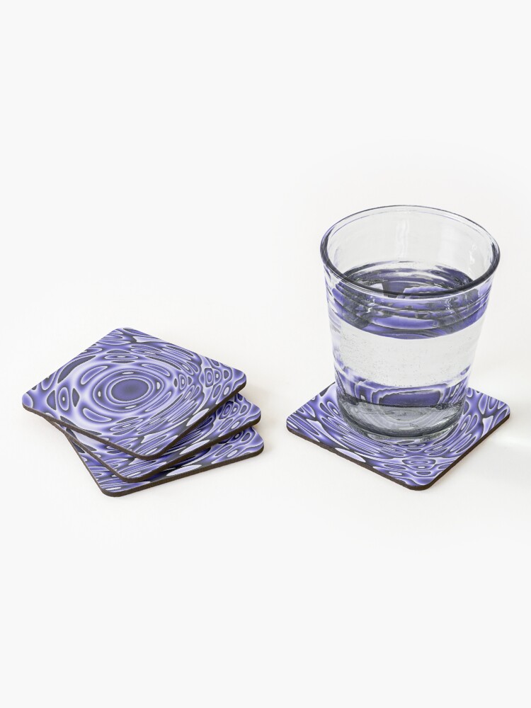 Alternate view of Psychodelia Purple Black and White Groovy Art - Trippy Gift Coasters (Set of 4)