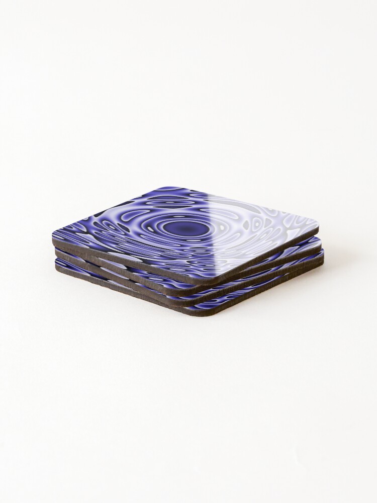 Alternate view of Psychodelia Purple Black and White Groovy Art - Trippy Gift Coasters (Set of 4)