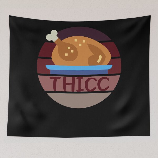 Item preview, Thicc Thick Turkey Thanksgiving Funny Retro Sunset Style designed and sold by RKSDesigns.