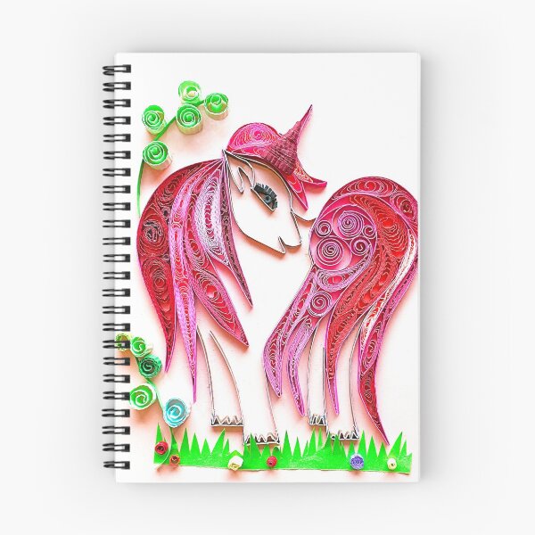 Item preview, Unicorn artwork quilled paper (1) Pink Unicorn (THIS IS A PRINT) designed and sold by folkyouall.
