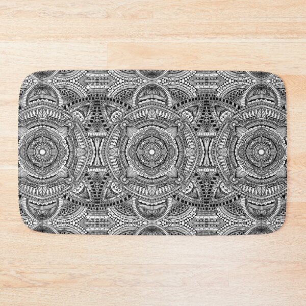 Item preview, Black  floral mandala pattern designed and sold by Giulia  Palazzo.