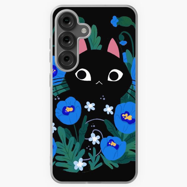 Item preview, Blue Flower Black Cat designed and sold by michelledraws.