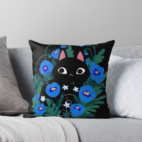 Item preview, Blue Flower Black Cat designed and sold by michelledraws.