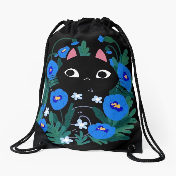 Item preview, Blue Flower Black Cat designed and sold by michelledraws.