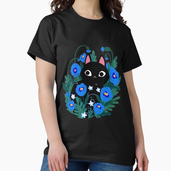 Item preview, Blue Flower Black Cat designed and sold by michelledraws.