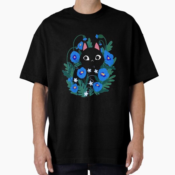 Item preview, Blue Flower Black Cat designed and sold by michelledraws.
