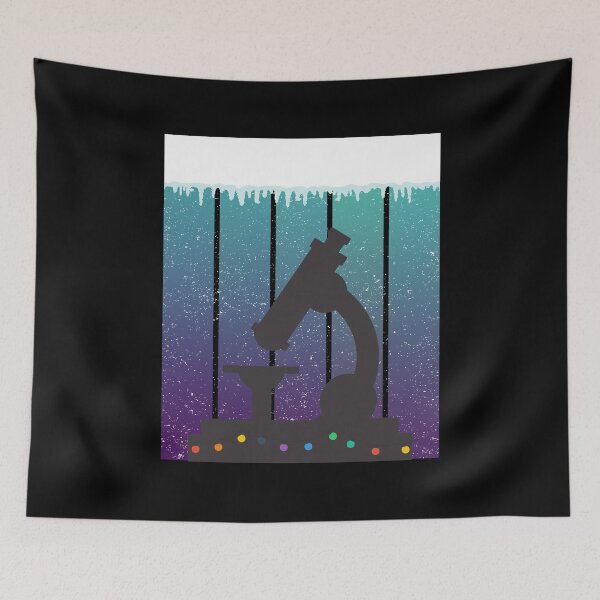 Item preview, SNOW ICE BLUE SUNSET GRUNGE with CHRISTMAS MICROSCOPE MEDICAL LABORATORY SCIENTIST designed and sold by Hippiesole.