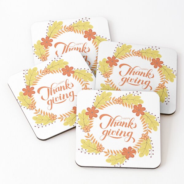 Item preview, Happy Thanksgiving calligraphy lettering autumn wreath  designed and sold by LaBelezoka.