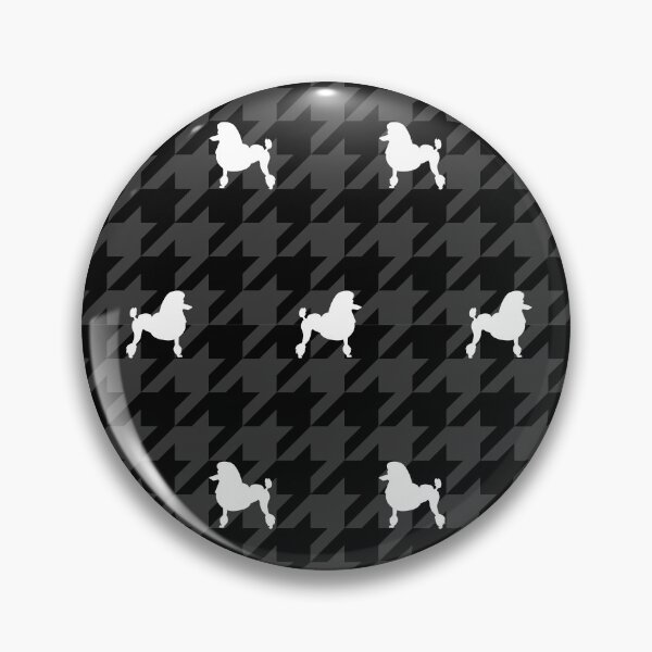 Item preview, Poodle Houndstooth - White on Grey and Black designed and sold by WeepingRock.