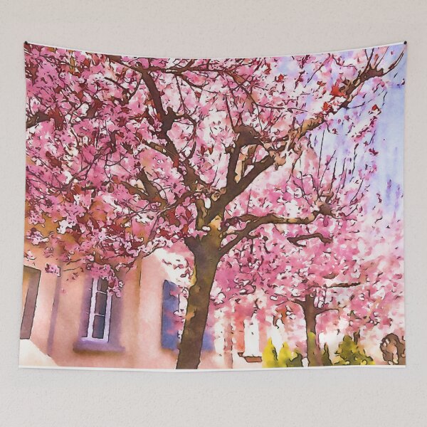 Item preview, Watercolor painting cherry blossoms plum blossoms designed and sold by seunglee.