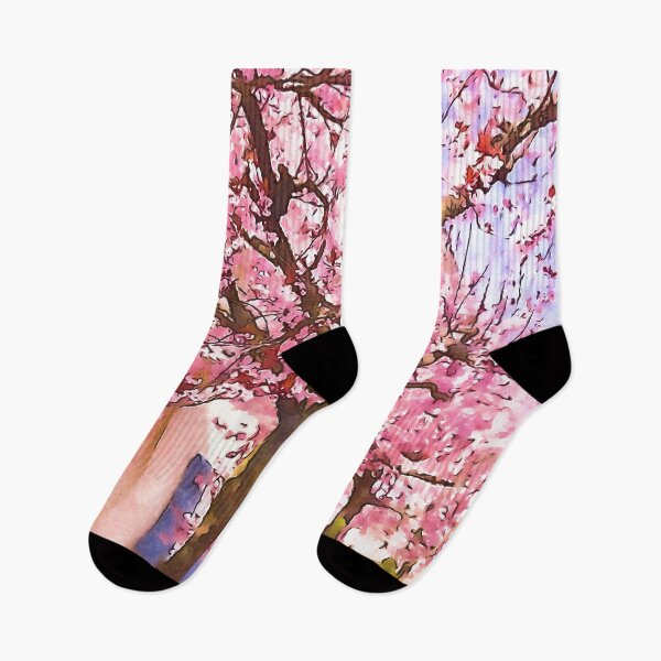 Item preview, Watercolor painting cherry blossoms plum blossoms designed and sold by seunglee.