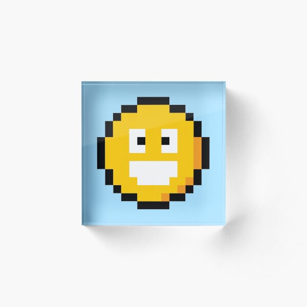 Pixel Smiley Acrylic Block