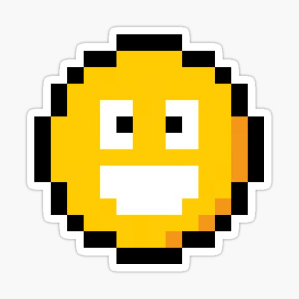 Pixel Smiley Sticker