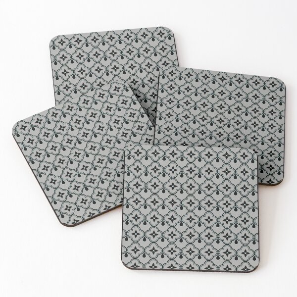 Item preview, Black and Gray with Teal Moroccan Tile Print  designed and sold by Cheryl Graham.
