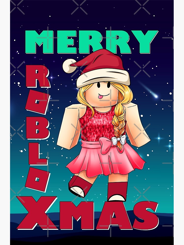 Merry Roblox Xmas Christmas Inspired Greeting Card By Infdesigner Redbubble - roblox merry christmas