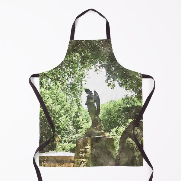 Item preview, Watercolor Gothic angel statue in London's Highgate Cemetery designed and sold by seunglee.
