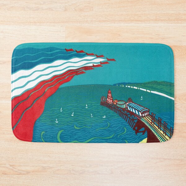 Item preview, Red Arrows, Bournemouth Beach - linocut by Francesca Whetnall designed and sold by Cecca-Designs.