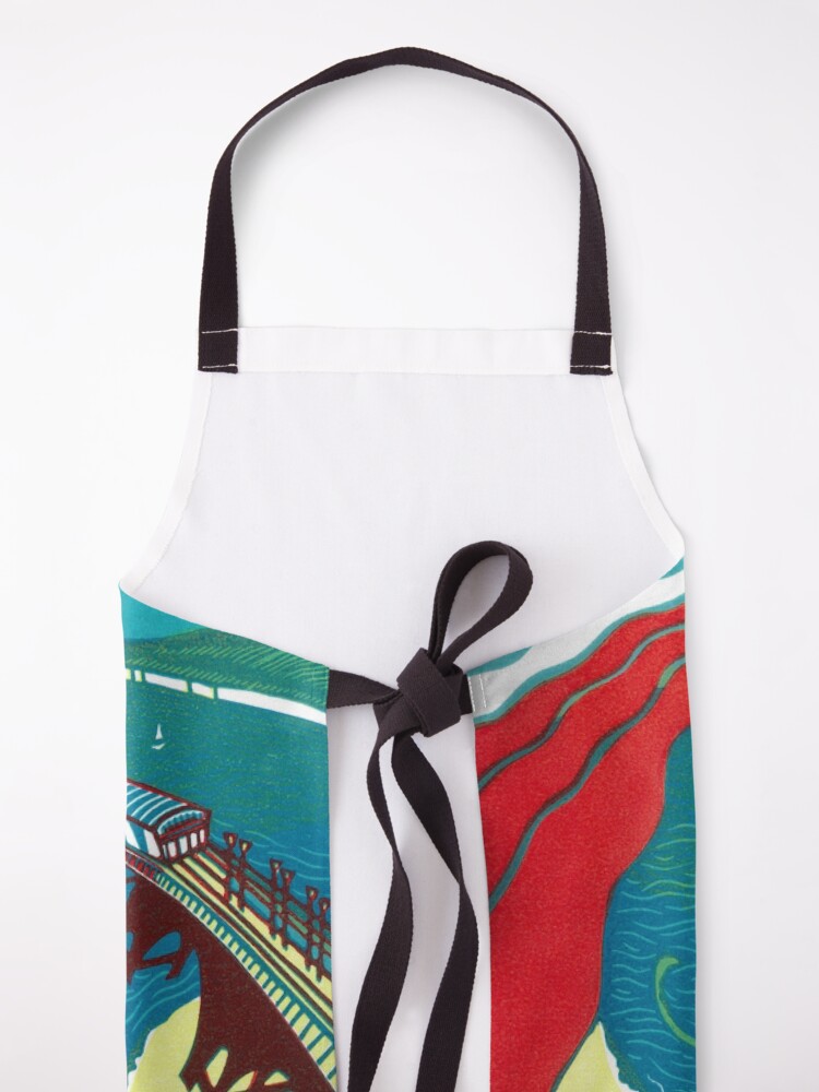 Alternate view of Red Arrows, Bournemouth Beach - Original linocut by Francesca Whetnall Apron