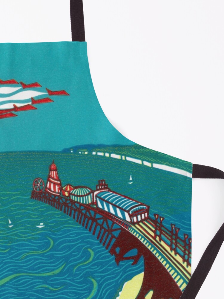 Alternate view of Red Arrows, Bournemouth Beach - Original linocut by Francesca Whetnall Apron