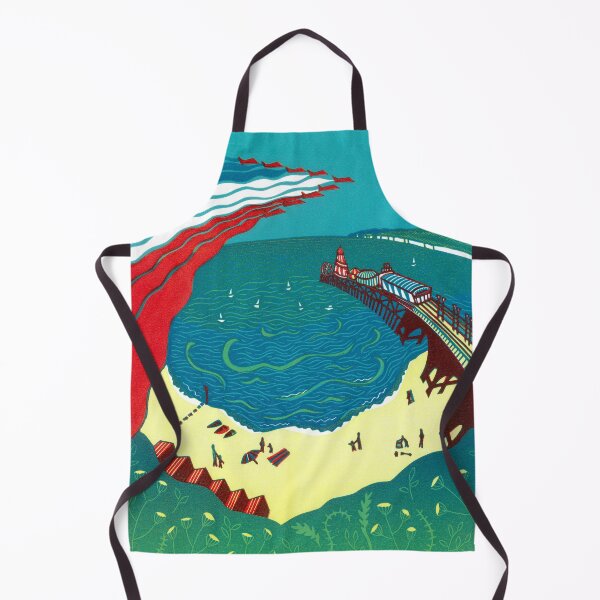 Red Arrows, Bournemouth Beach - Original linocut by Francesca Whetnall Apron