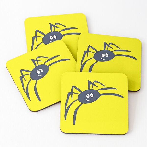 Item preview, Jolly Blue Spider - Yellow Background designed and sold by catandbrollyart.
