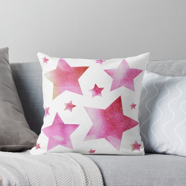 Aperçu de l'œuvre Étoiles d'aquarelle rose et or créée et vendue par HelloGrackle.