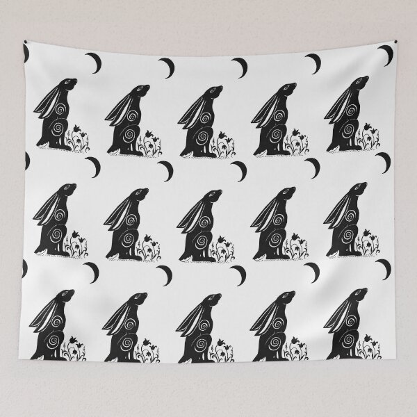 Item preview, Moon Gazing Hare. designed and sold by HennaAndHatLady.