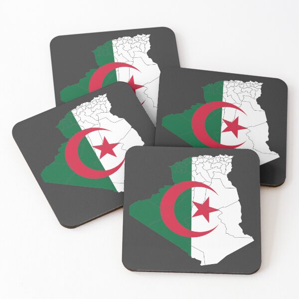 Item preview, Algeria Flag Map with regions designed and sold by Alo.